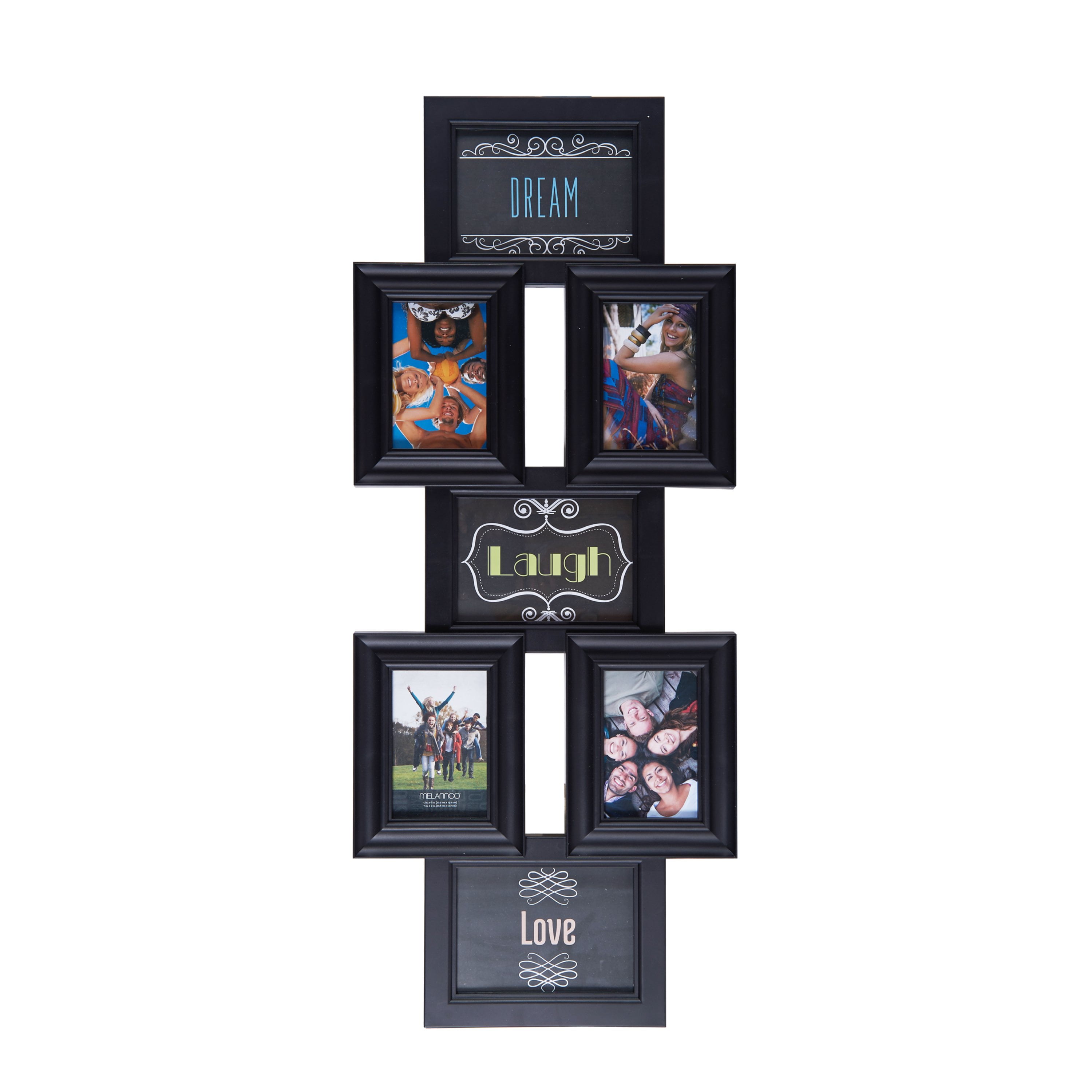 Melannco 35 Inch X 14 Inch 7 Opening Photo Collage, Picture Frame
