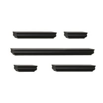 Melannco Floating Molding Shelves Set of 5 Black