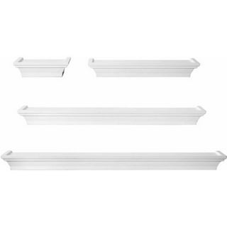 Melannco 18X6 Inch Over The Door MDF Coat Rack With 4 Silver Metal Hooks  White 