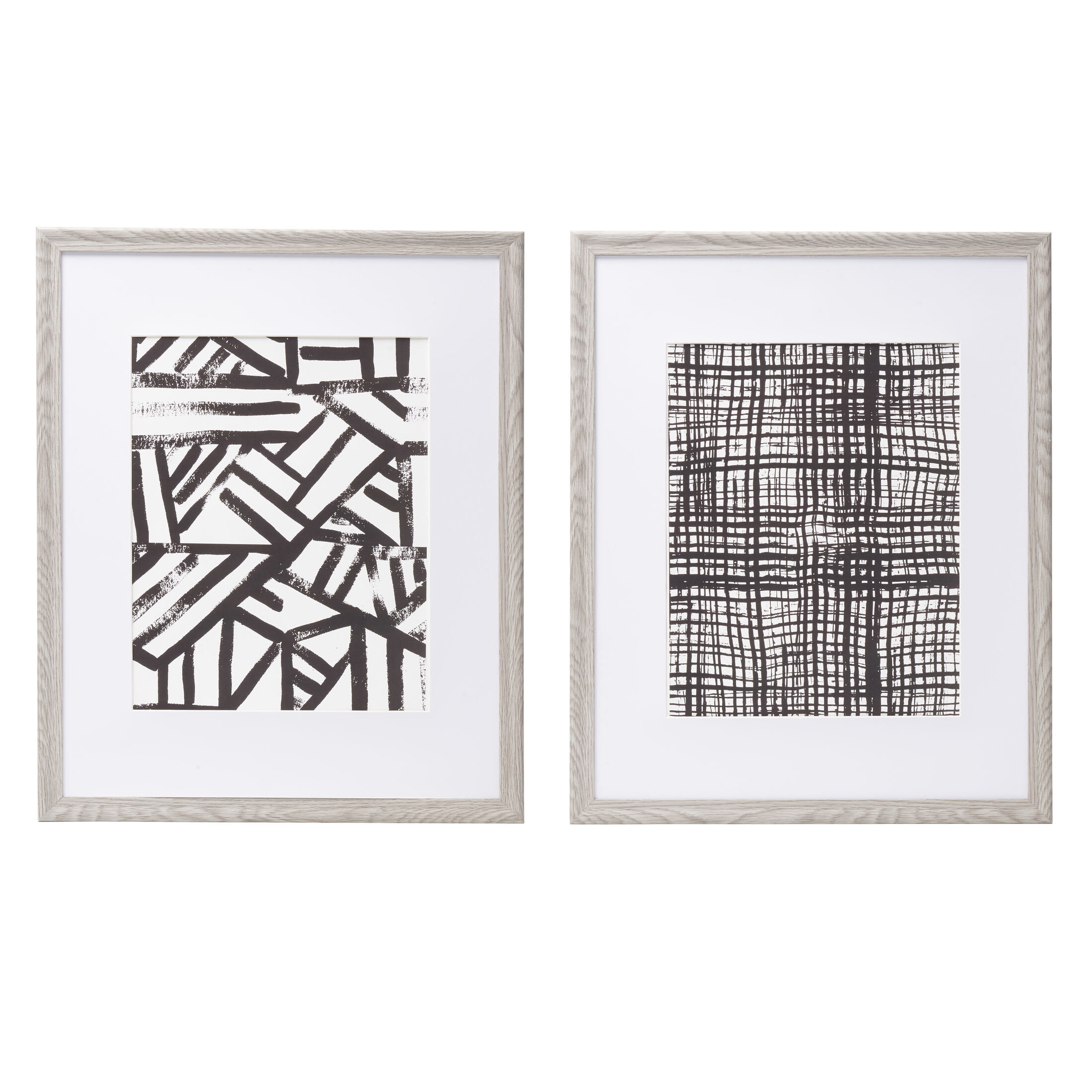 Melannco Set Of Two Gray Wood Photo Frames To Hold 16X20 Photo Without Mat And 11X14 Photo With Mat
