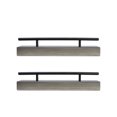 thumbnail image 1 of Melannco Set of 2 18-inch Distressed Grey with Metal Railing Shelf, 1 of 7