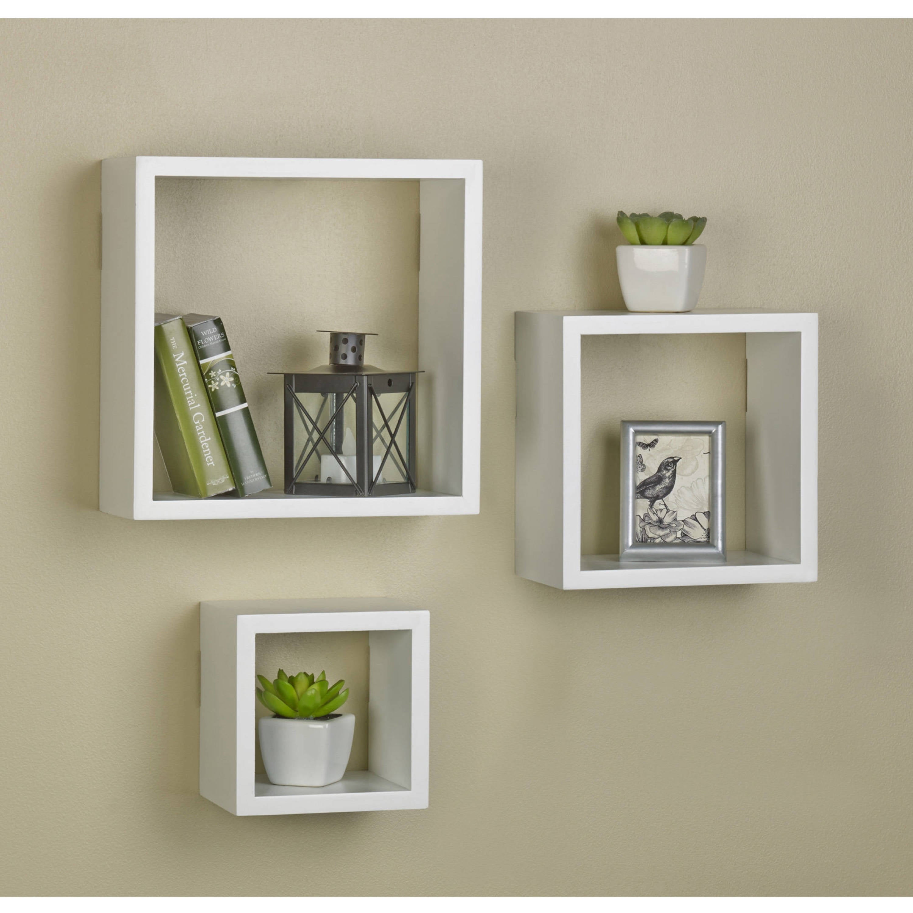 Cali Wall Floating Cube Box Shelf/Shelves Set of 3 Walls Storage Shelving  Unit