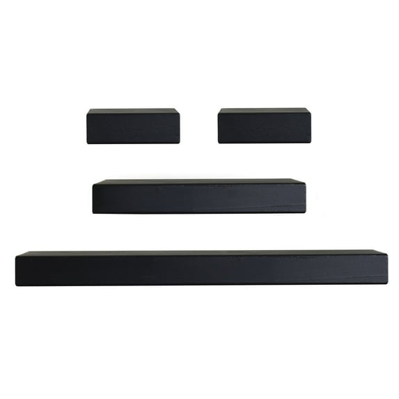 Melannco Set of 4 Black Chunky Ledge Shelves, Hardware Included