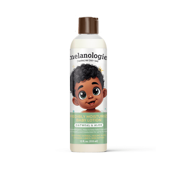Melanologie Incredibly Moisturizing Baby Lotion with Oatmeal & Aloe 12 fl oz