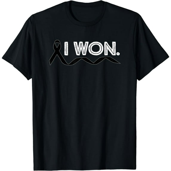 Melanoma Cancer I Won Skin Cancer Ribbon Awareness Warrior T-Shirt