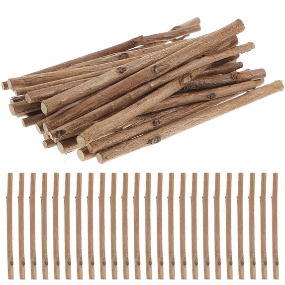Melantax 100 Pieces 10cm Length 0.3-0.5cm Diameter Wooden Sticks for DIY Crafts Photography Props (Wood Color)