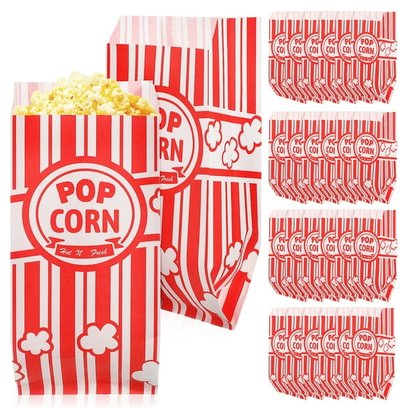 Melantax 100 pack individual popcorn bags, small popcorn bags, popcorn containers for party events, movie nights