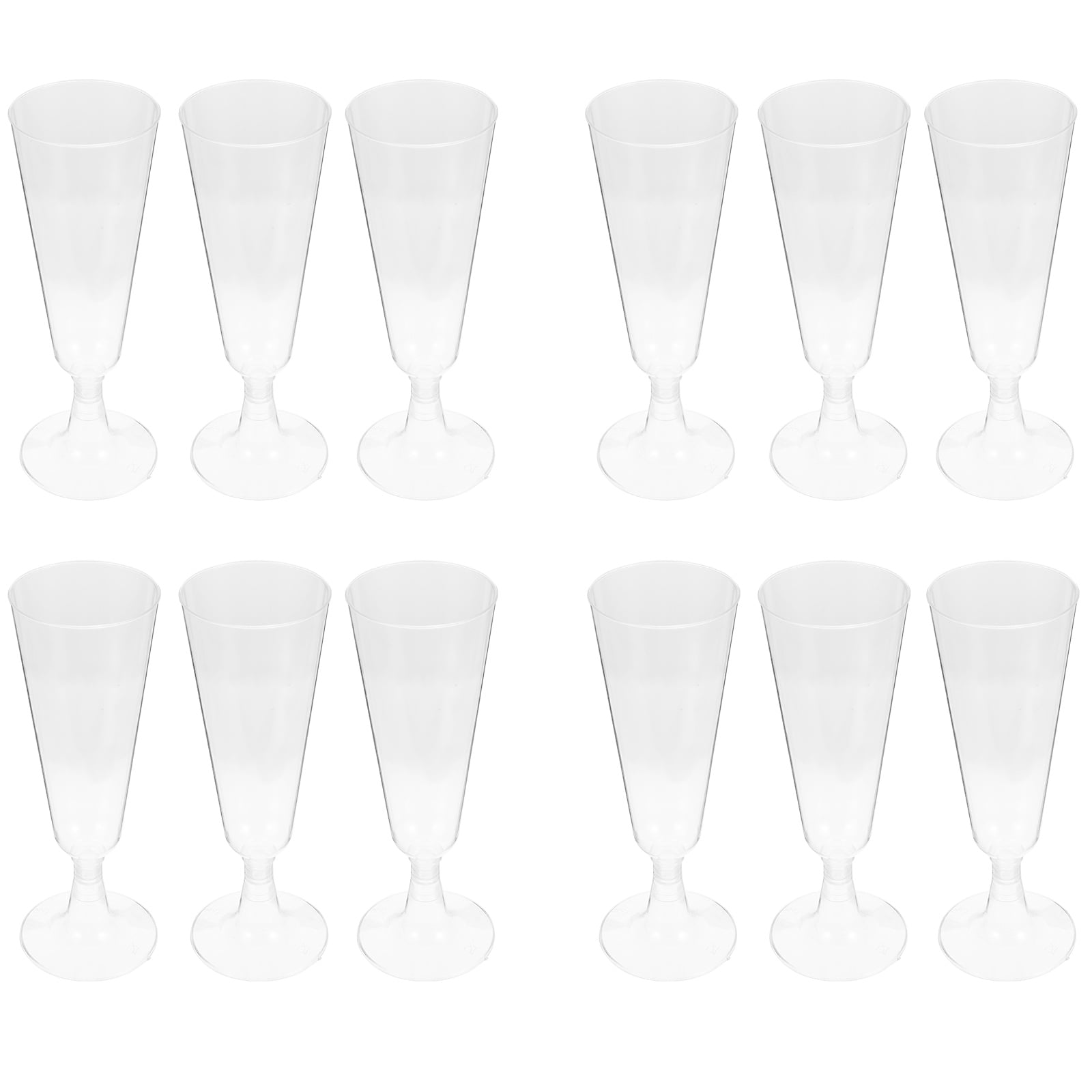 Melantax 12pcs Disposable Plastic Champagne Glass Drinking Glass Red Wine Glass (Transparent)