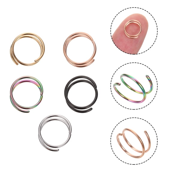 Melantax 12pcs Nose Rings Spiral Nose Decoration Nose Rings Nose Rings Colored Nose Rings