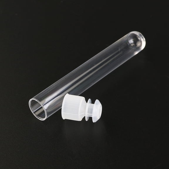 Melantax 25-Pack 5ml Clear Plastic Sample Test Tubes Caps, Transparent Tubes for Lab and Use
