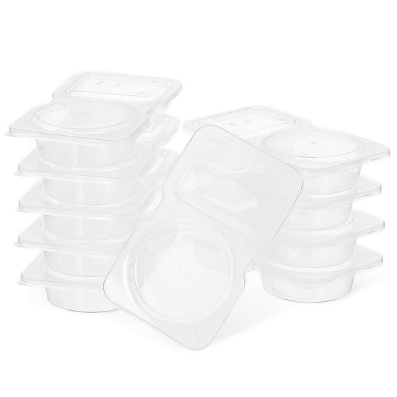 Melantax 30pcs Mini Transparent Sauce Cups Double Compartment Condiment Cups Salad Dressing Cups with Lids 130ml