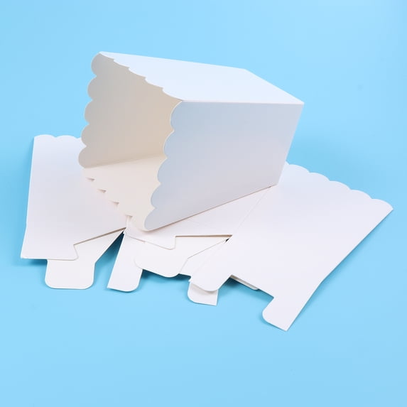 FOLOYORI 50Pcs White Paper Popcorn Boxes Cardboard Popcorn Tub for Storage Party Candy Cartons