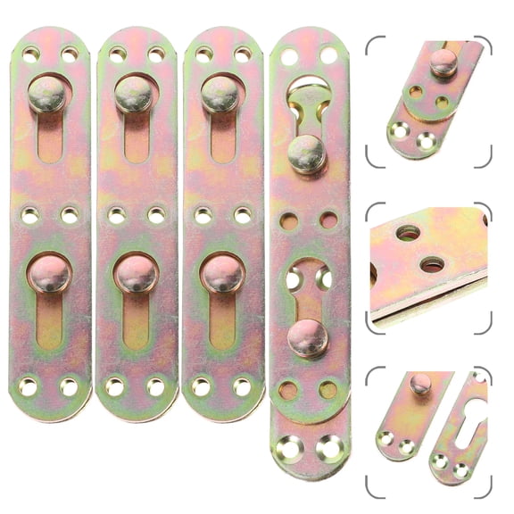 FOLOYORI Headboard Mounting Brackets Golden 4Pcs 4.91X0.98X0.12In