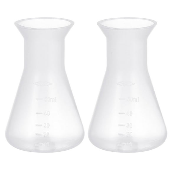 FOLOYORI 5Pcs Plastic Conical Flask for Laboratory Accurate Measurement Transparent Chemistry Bottle