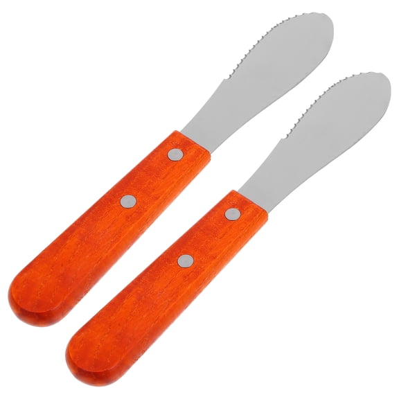 FOLOYORI 2Pcs Butter ula with Wooden Handle Stainless Steel Icing ula and Smoother