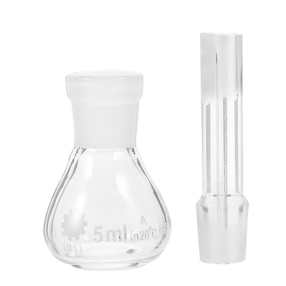 Melantax Glass Gravity Bottle Pycnometer with Perforated Stopper, Empty Laboratory Bottle (5ml)