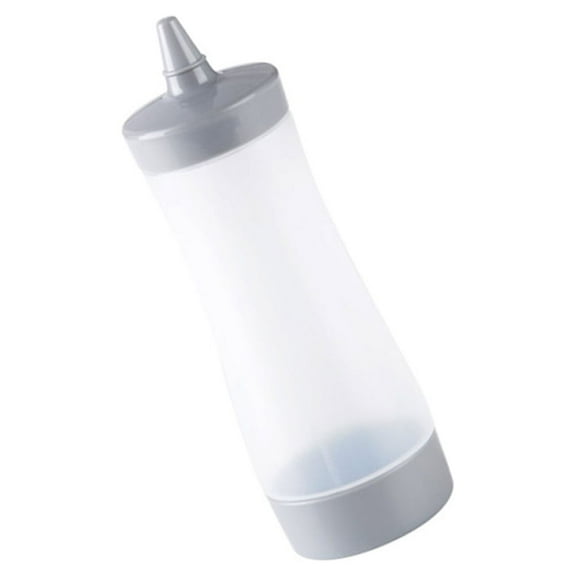 Melantax Plastic Squeeze Bottle Reusable Condiment Dispenser Salad Dressing Jam Ketchup Container for Lunch Kitchen Picnic (Gray)