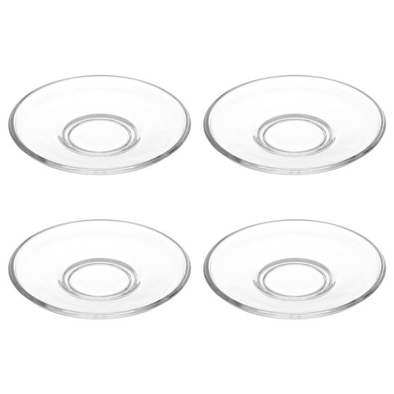 Melantax Set of round clear glass trays for snacks