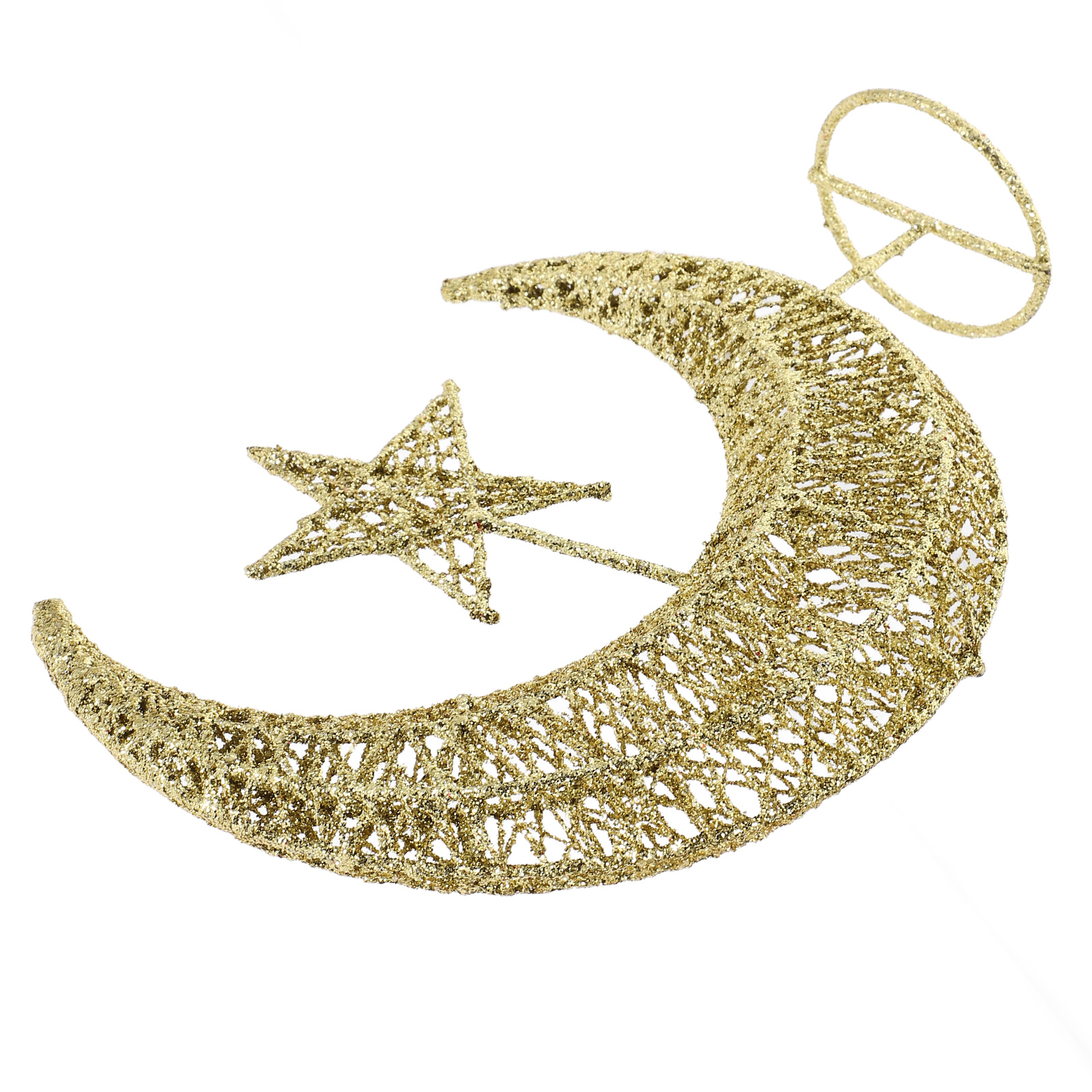 Melantax Wrought Iron Christmas Tree Topper Glitter Stars and Moon Tree ...