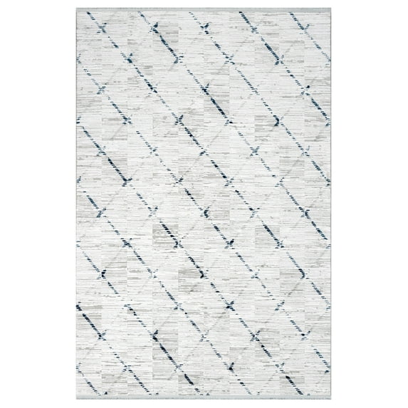 Melany Grey Geometric Bamboo Area Rugs for Living Room Jacquard Textured Modern Rugs Soft Geometric Rug for Bedroom Washable Rug Non-Slip Bohemian Carpet Perfect for Dining Room Office Beige