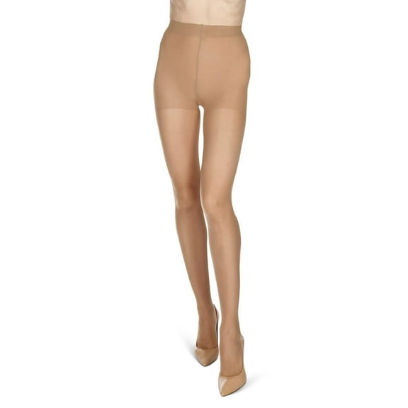 Melas 6 Pair Women's 12 Denier Crystal Sheer Control Top Pantyhose, Medium, Nude