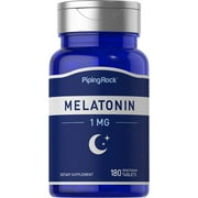 Melatonin 1 mg | 180 Tablets | Gluten Free, Non-GMO | By Piping Rock