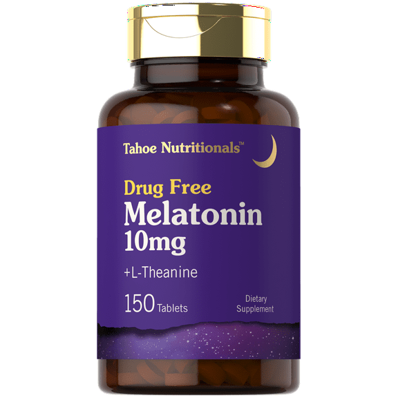 Melatonin 10mg | 150 Tablets | with L theanine | For Men and Women | By Tahoe Nutritionals
