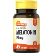 Melatonin 10mg Extra Strength | 45 Tablets | Vegetarian, Non-GMO, and Gluten Free Supplement | By Sundance