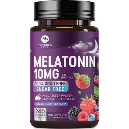 Melatonin Sleep Support Supplements - Fast Dissolve Melatonin 10mg Per Serving for Adults - Maximum Strength Melatonin Tablets for Restful Sleep Support, Strawberry Flavor, Bottled USA, 60 Day Supply