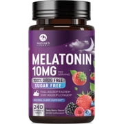 Melatonin Sleep Support Supplements - Fast Dissolve Melatonin 10mg Per Serving for Adults - Maximum Strength Melatonin Tablets for Restful Sleep Support, Strawberry Flavor, Bottled USA, 60 Day Supply