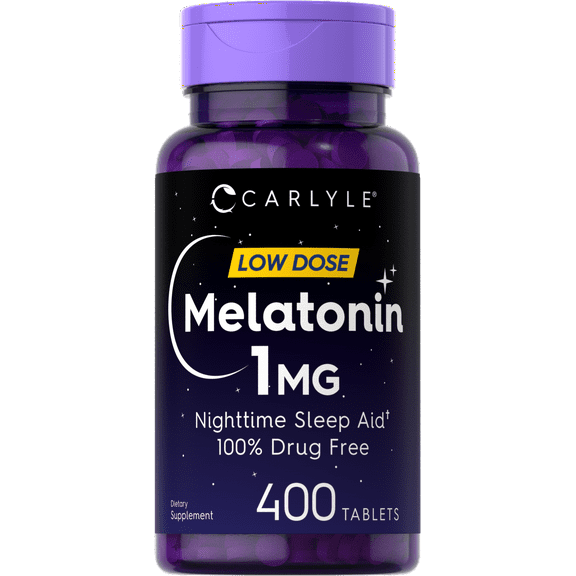 Melatonin 1mg | 400 Vegetarian Tablets for Men and Women | by Carlyle
