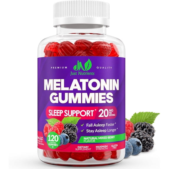 Melatonin 20mg Gummies for Adults - Maximum Strength Sleep Aid Gummies (120 Count)