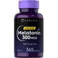 thumbnail image 1 of Melatonin 300mcg | 365 Vegetarian Tablets for Men and Women | by Carlyle, 1 of 7