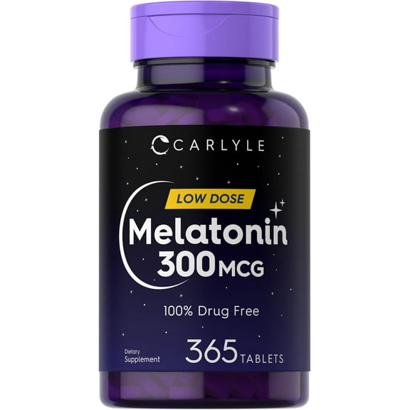 Melatonin 300mcg | 365 Vegetarian Tablets for Men and Women | by Carlyle