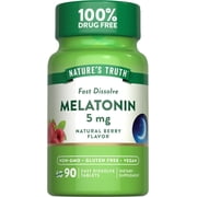 Melatonin 5 mg | 90 Fast Dissolve Tablets | Nighttime Sleep Aid | Berry Flavor | by Natures Truth