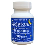 Melatonin 500 Count, 10mg Quick Dissolve Vegan Super Strength