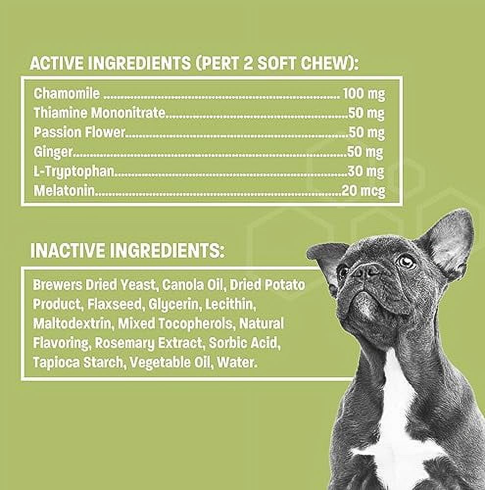 Calming Chews For Dogs – Anxiety & Stress Relief Treats With Melatonin & Ginger, 120 Chews, For Storms, Fireworks, Travel