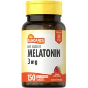 Melatonin Fast Dissolve | 3mg | 150 Fast Dissolve Tablets | Berry Flavor | by Sundance