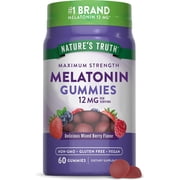 Melatonin Gummies | 12mg | Vegan, Non-GMO & Gluten Free | Mixed Berry Flavor | by Nature's Truth