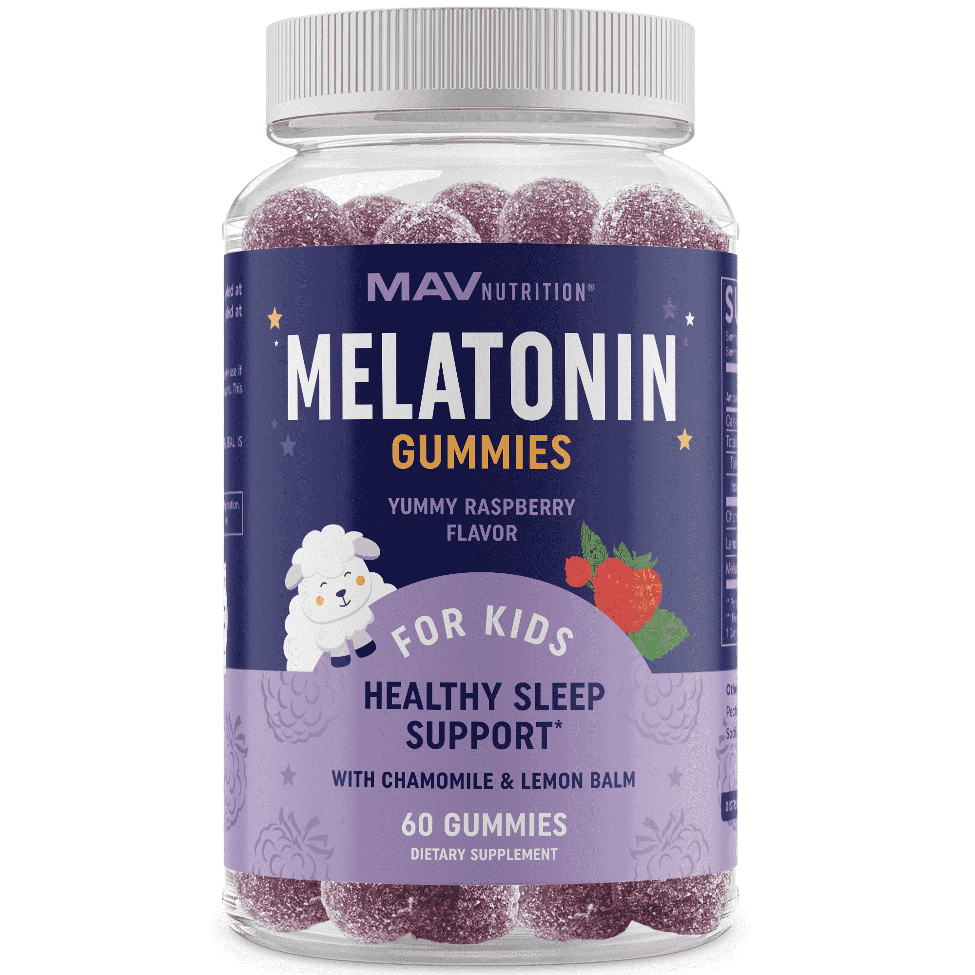 Melatonin Gummies for Kids | 0.5mg per Gummy | Gentle Rest Support for Children Ages 2+ with Lemon Balm & Chamomile | Non-GMO, Third-Party Tested | 60 Ct