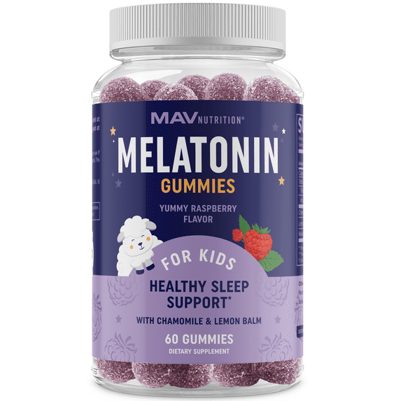 Melatonin Gummies for Kids | 0.5mg per Gummy | Gentle Rest Support for Children Ages 2+ with Lemon Balm & Chamomile | Non-GMO, Third-Party Tested | 60 Ct