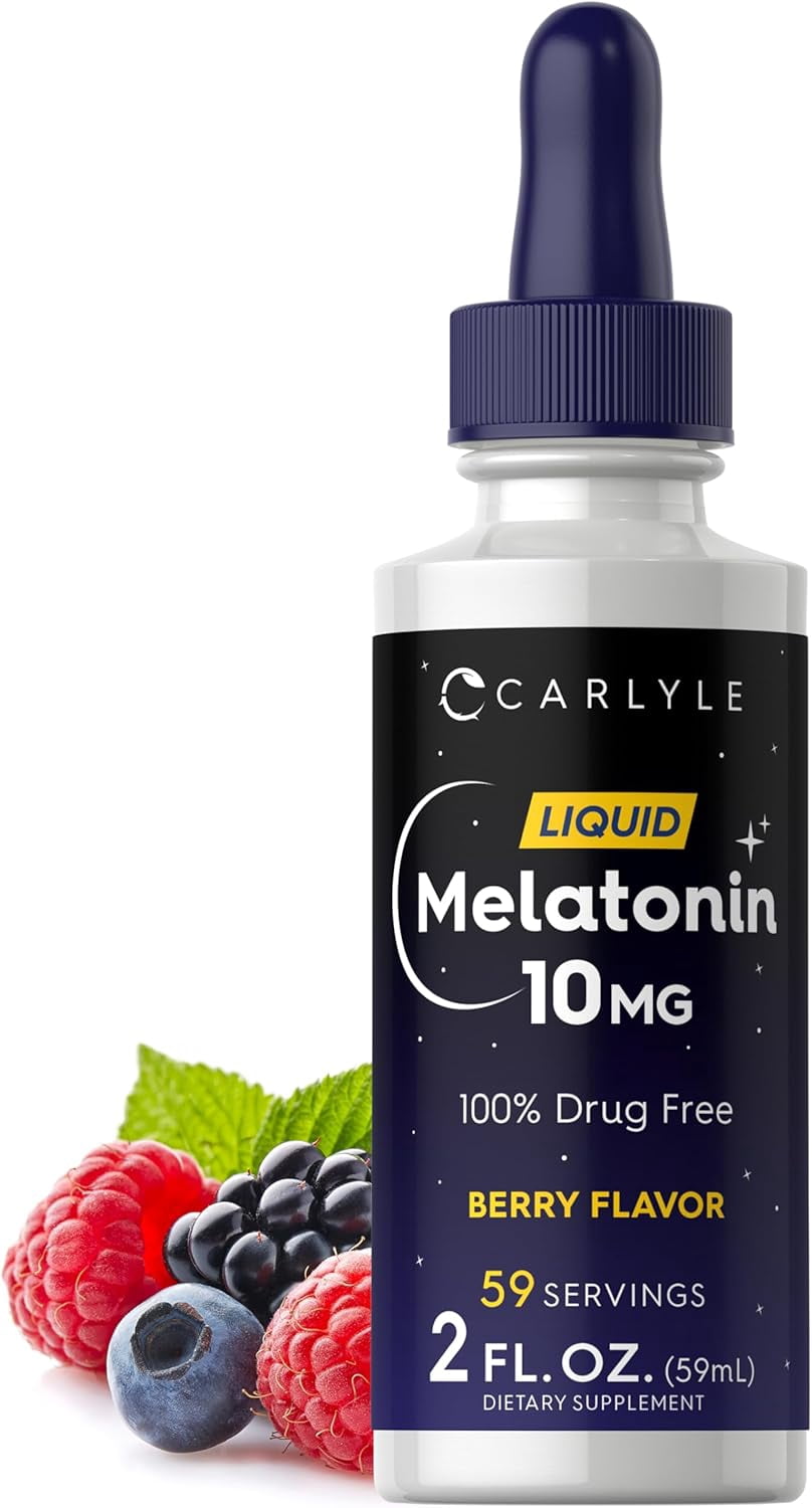 Melatonin Liquid 10mg | 2 oz | Berry Flavor | Vegetarian for Men and Women 