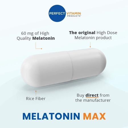 Melatonin Max - High Dose Melatonin 60mg - Perfect Vitamin Products