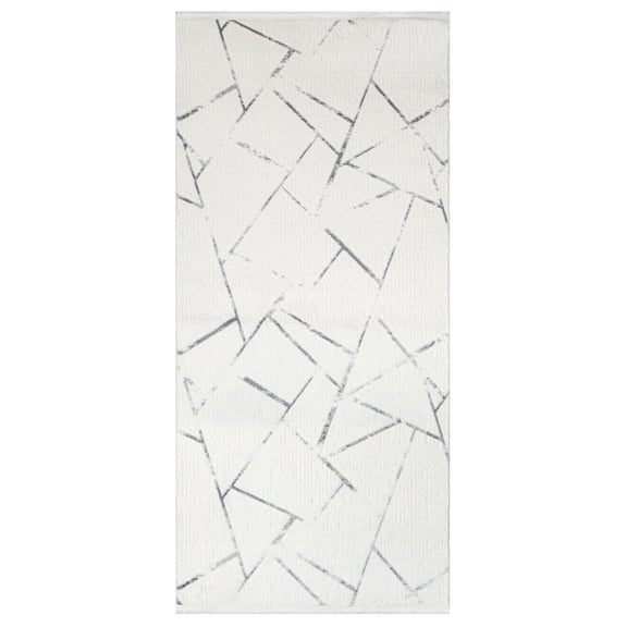 Melba Grey Geometric Acrylic Area Rugs for Living Room Jacquard Textured Modern Rugs Soft Geometric Rug for Bedroom Washable Rug Non-Slip Bohemian Carpet Perfect for Dining Room Office Beige