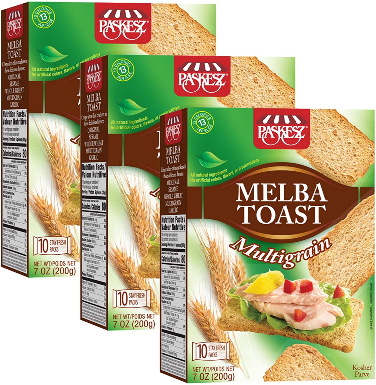 Melba Toast, Flatbread Toast Crackers Multigrain All Natural Thin
