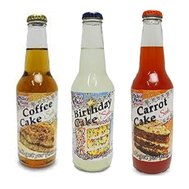 Melba\'s Fixins Cake Flavored Soda - 12oz Bottle - 3 Pack (Carrot Cake, Birthday Cake, Coffee Cake)