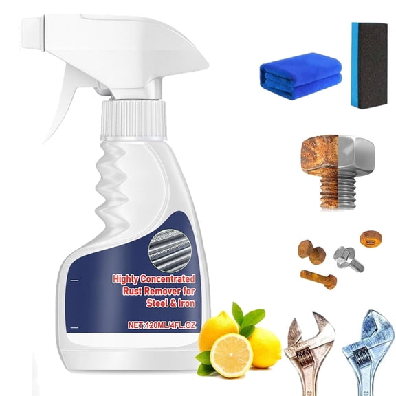Melbob Rust Remover, Highly Concentrated Rust Remover For Steel & Iron, 2026 Upgraded Multipurpose Rust Remover Spray For Metal, Powerful Steel Rust Removal