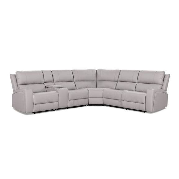 Melbourne 122" Modern Power Motion 6-Piece Reclining Corner Sectional Sofa Set with Cup Holders