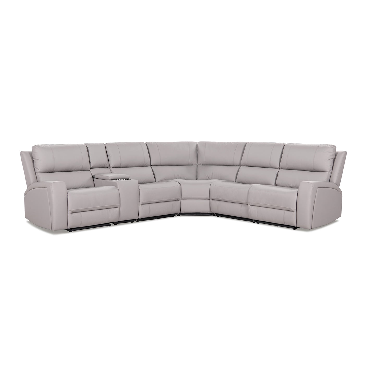 Melbourne 122" Modern Power Motion 6-Piece Reclining Corner Sectional Sofa Set with Cup Holders