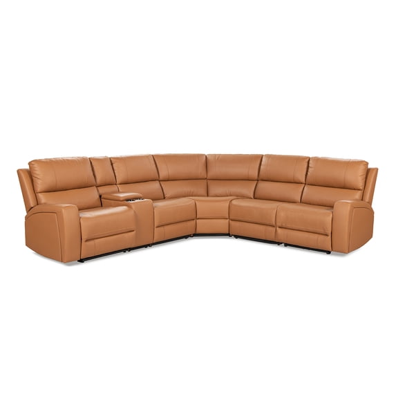 Melbourne 122" Modern Power Motion 6-Piece Reclining Corner Sectional Sofa Set with Cup Holders